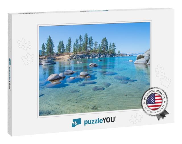 Beautiful Blue Clear Water on the Shore of the Lake Tahoe... Jigsaw Puzzle