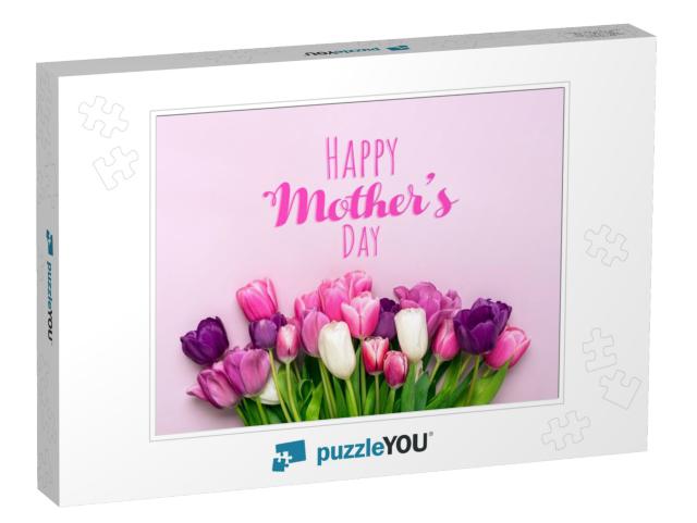 Happy Mothers Day Concept Bouquet of Tulips... Jigsaw Puzzle