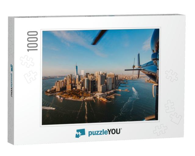 New York City Skyline & Hudson River as Seen from Helicop... Jigsaw Puzzle with 1000 pieces