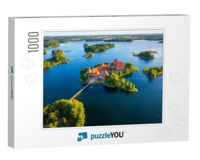 Trakai Castle in Lithuania Aerial View. Green Islands in... Jigsaw Puzzle with 1000 pieces
