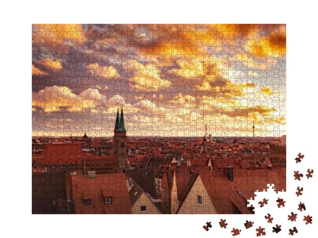 Nuremberg, Germany. View At Historical Center of Old Germ... Jigsaw Puzzle with 1000 pieces