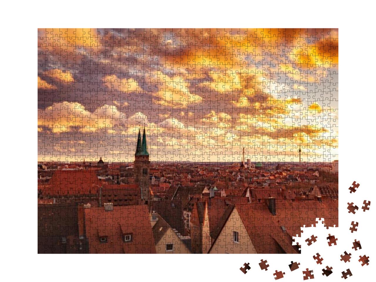 Nuremberg, Germany. View At Historical Center of Old Germ... Jigsaw Puzzle with 1000 pieces