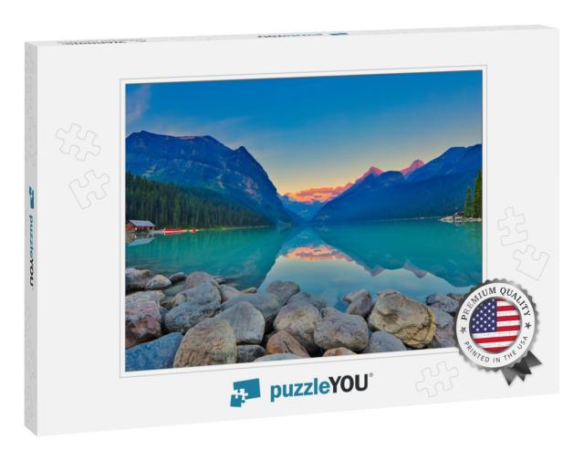 Good Morning Lake Louise. {Panoramic View of the World Fa... Jigsaw Puzzle