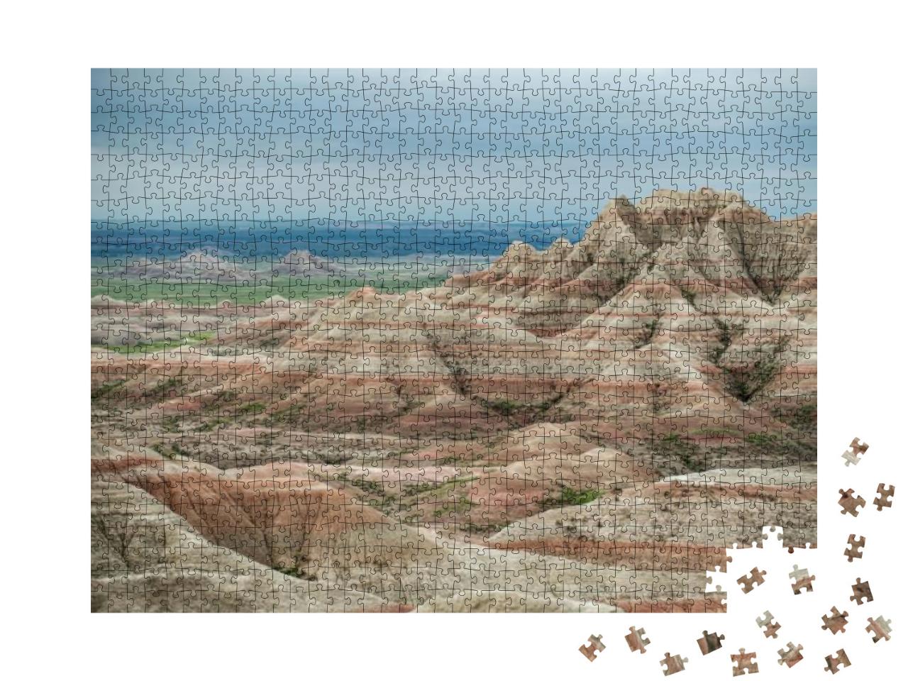 Layered Hills in the Badlands National Park... Jigsaw Puzzle with 1000 pieces