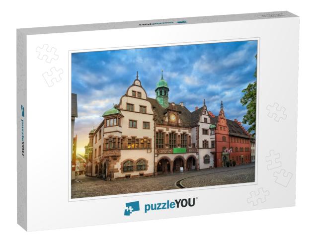 Old Town Hall Altes Rathaus on Sunrise in Freiburg Im Bre... Jigsaw Puzzle