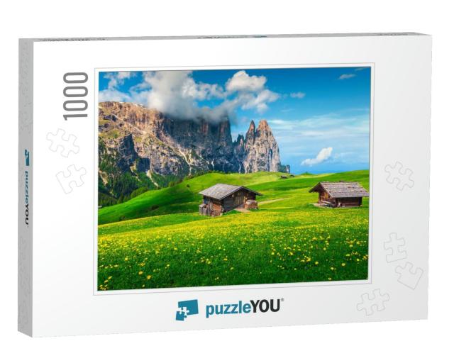 Alpe Di Siusi - Seiser Alm & Sciliar - Schlern Mountains... Jigsaw Puzzle with 1000 pieces