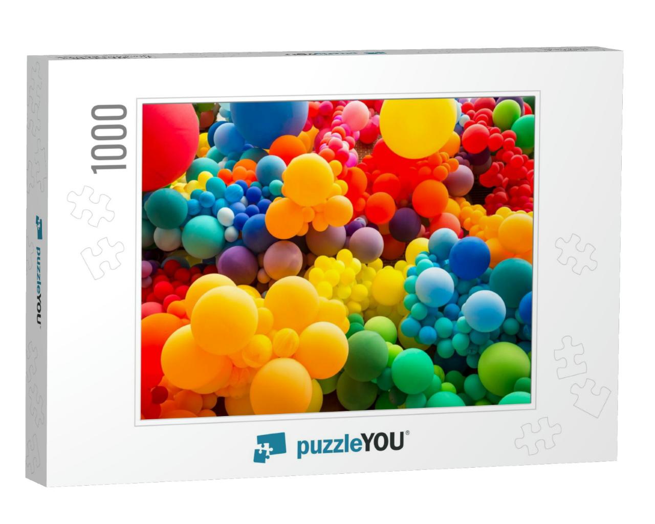 Bright Abstract Background of Jumble of Rainbow Colored B... Jigsaw Puzzle with 1000 pieces