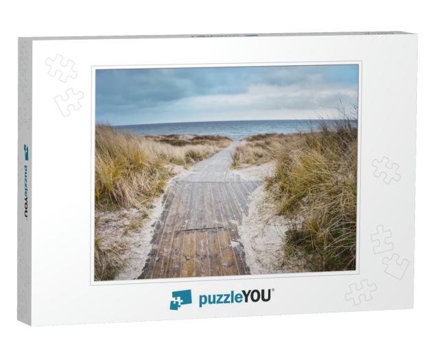 Beach of Baltic Sea in Cold Days. Original Wallpaper with... Jigsaw Puzzle