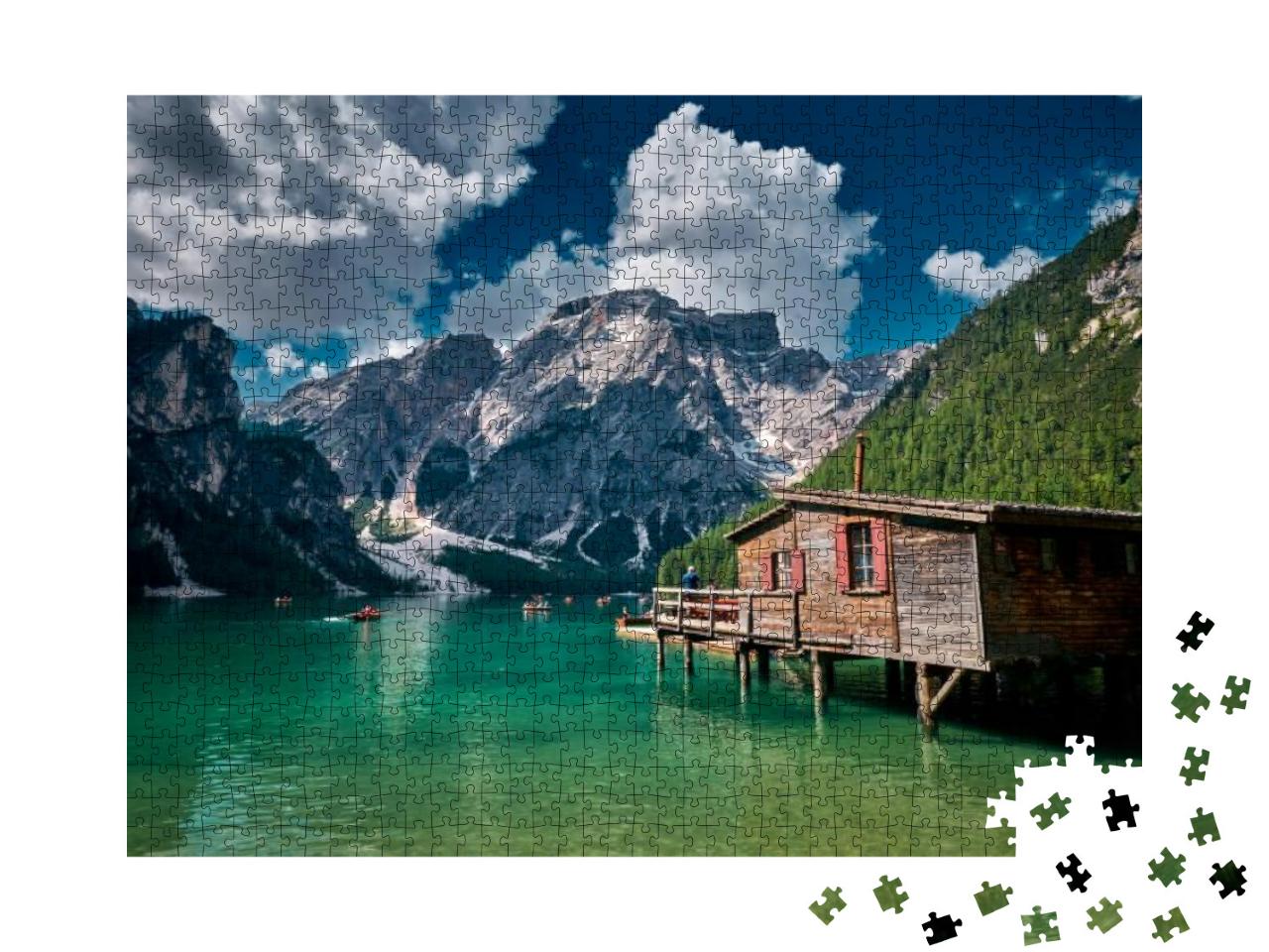 The Landscape Around Lake Braies or Pragser Wildsee Locat... Jigsaw Puzzle with 1000 pieces
