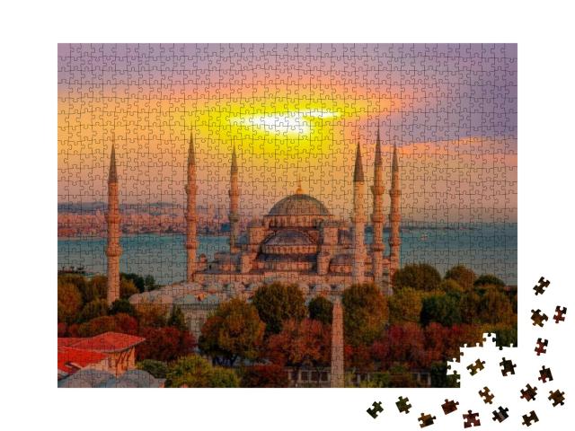 The Blue Mosque, Sultanahmet, Istanbul, Turkey... Jigsaw Puzzle with 1000 pieces