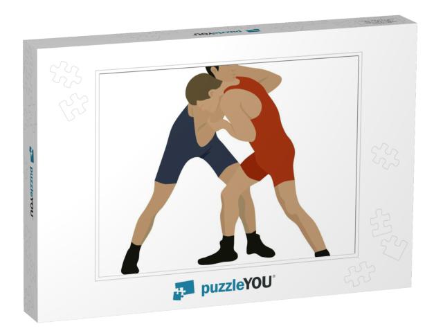 Sport Wrestling, Isolated Vector... Jigsaw Puzzle