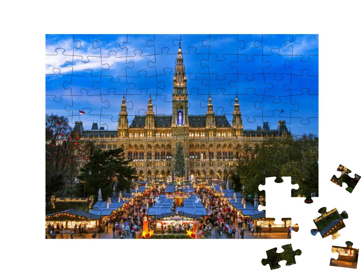 Christmas Market Vienna... Jigsaw Puzzle with 100 pieces