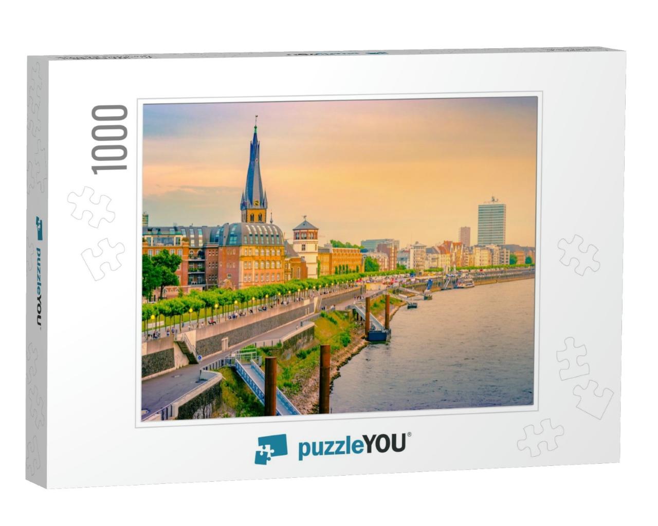 A View At the City Skyline Central Dusseldorf from the Rh... Jigsaw Puzzle with 1000 pieces