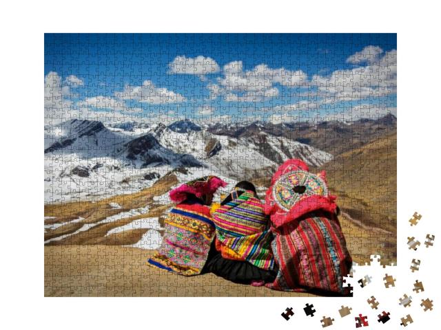 Persons Contemplating the Andes in Peru... Jigsaw Puzzle with 1000 pieces
