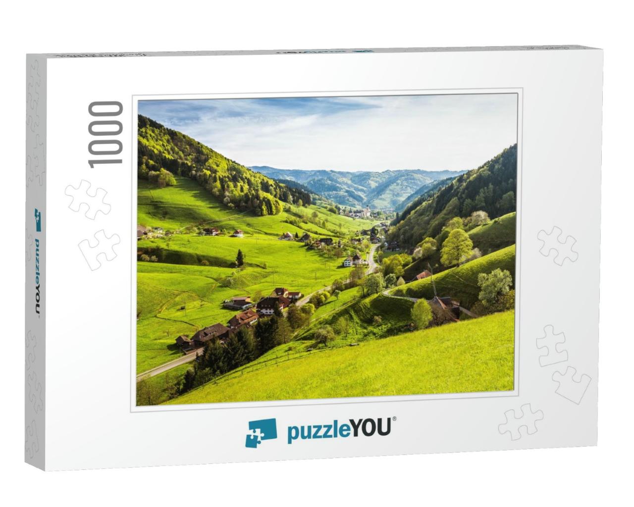 Scenic Panorama View of a Picturesque Mountain Village in... Jigsaw Puzzle with 1000 pieces