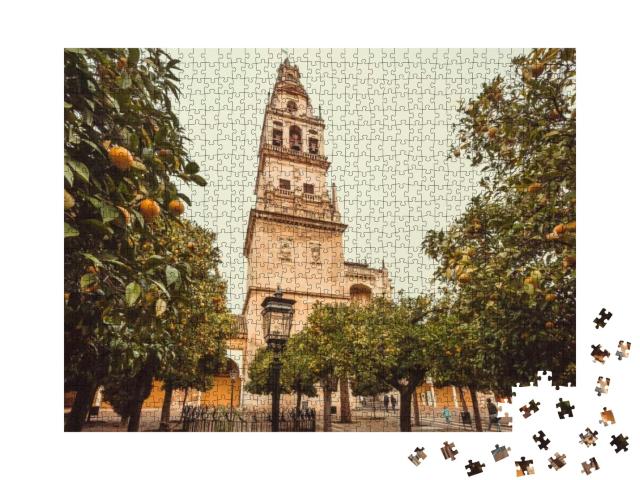 Orange Trees Garden Around Bell Tower of the Famous Moori... Jigsaw Puzzle with 1000 pieces
