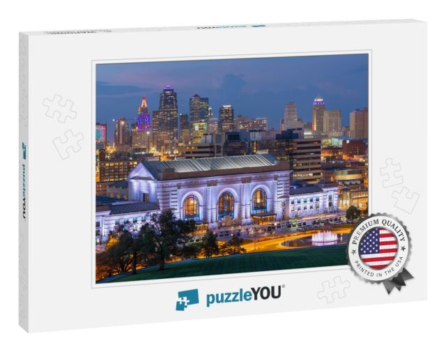 Kansas City, Missouri, USA Downtown Skyline with Union Sta... Jigsaw Puzzle