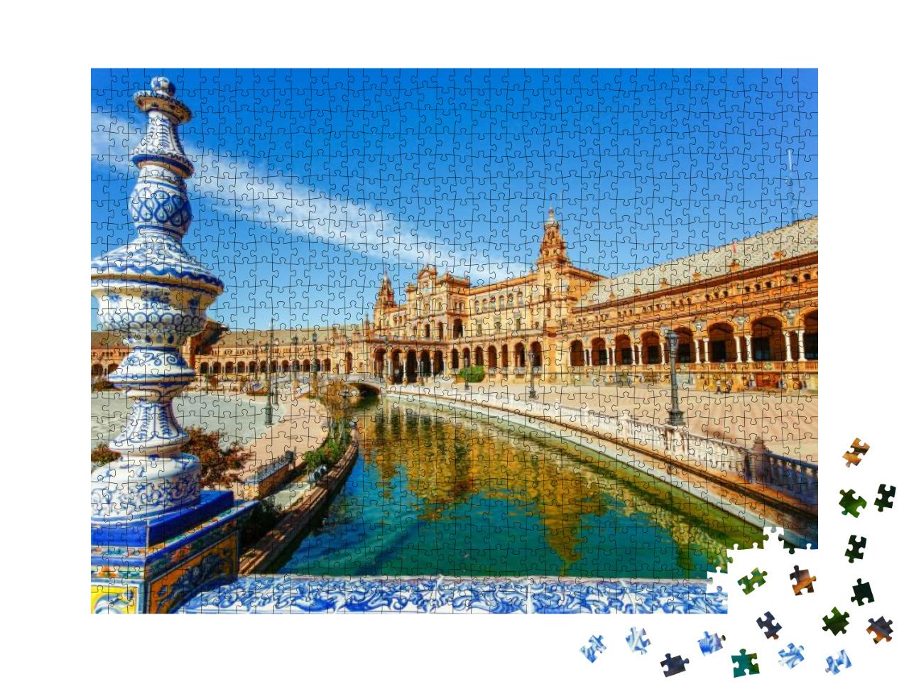 Spanish Square Plaza De Espana in Sevilla, Spain... Jigsaw Puzzle with 1000 pieces