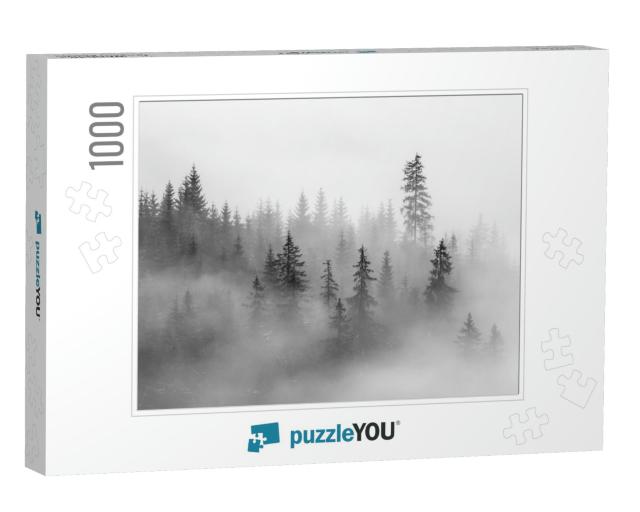 Abstract Landscape in the Mountains, with Fog in the Fore... Jigsaw Puzzle with 1000 pieces