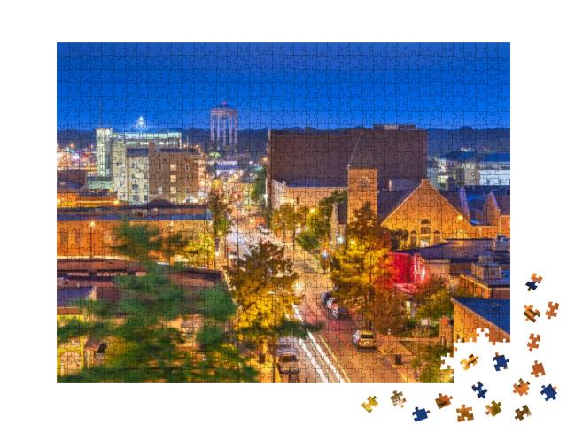 Columbia, Missouri, USA Downtown City Skyline At Twilight... Jigsaw Puzzle with 1000 pieces