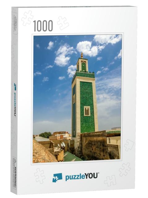 Green Minaret of the Great Mosque in the Heart of Meknes... Jigsaw Puzzle with 1000 pieces