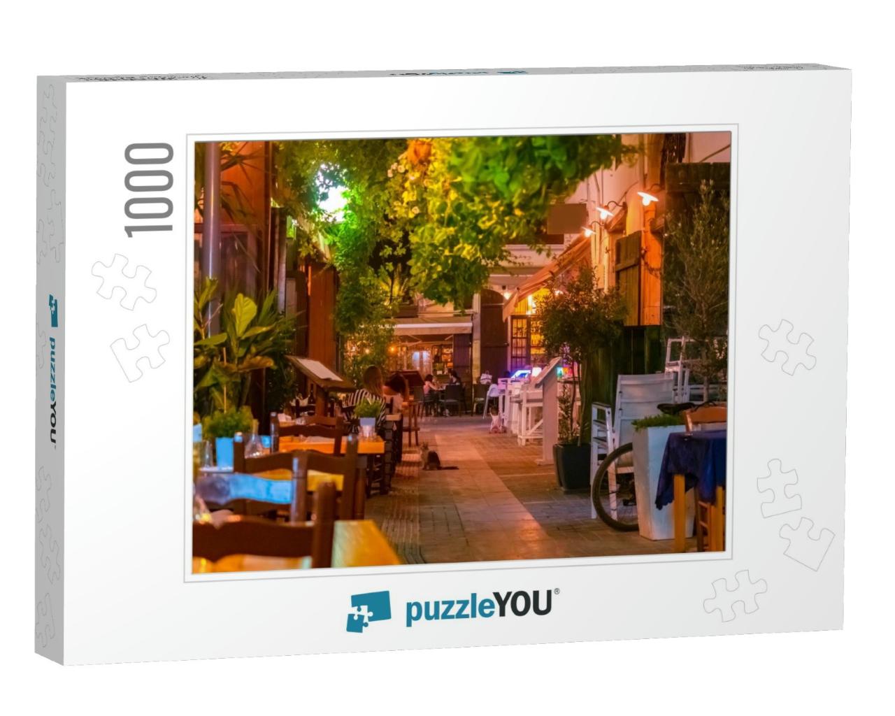 Night Limassol. Cyprus. Walking the Streets of Limassol... Jigsaw Puzzle with 1000 pieces