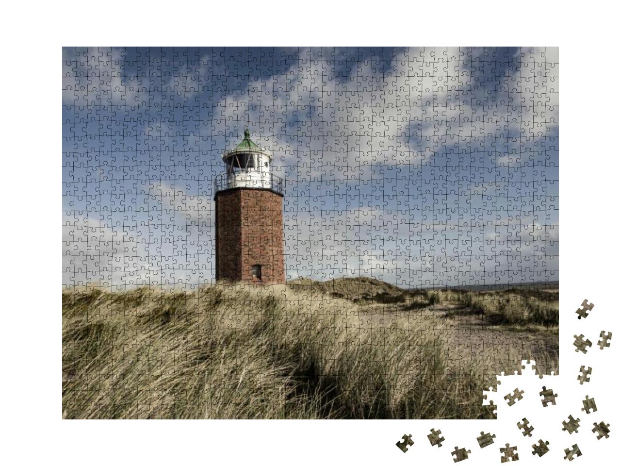 The Lighthouse Quermarkenfeuer Near Kampen, Sylt, Germany... Jigsaw Puzzle with 1000 pieces