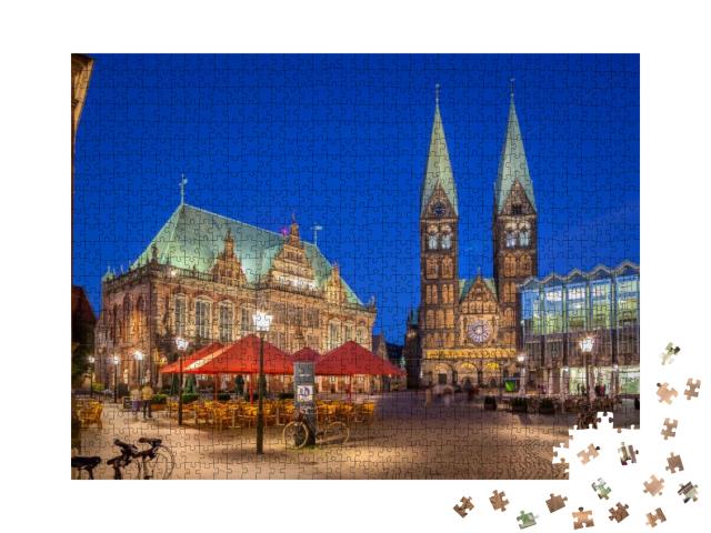 Bremen Market Square Situated in the Center of the Hansea... Jigsaw Puzzle with 1000 pieces