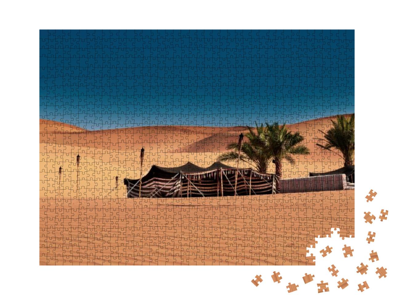 A Bedouin Tent Set Up. Camping in the Desert. Uae Abu Dha... Jigsaw Puzzle with 1000 pieces