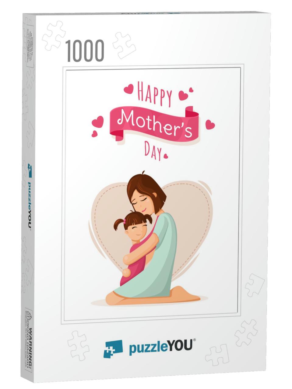Mother & Daughter. Mothers Day Card, Background... Jigsaw Puzzle with 1000 pieces