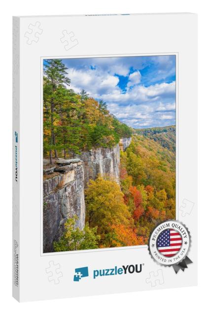 New River Gorge, West Virginia, USA Autumn Landscape At th... Jigsaw Puzzle