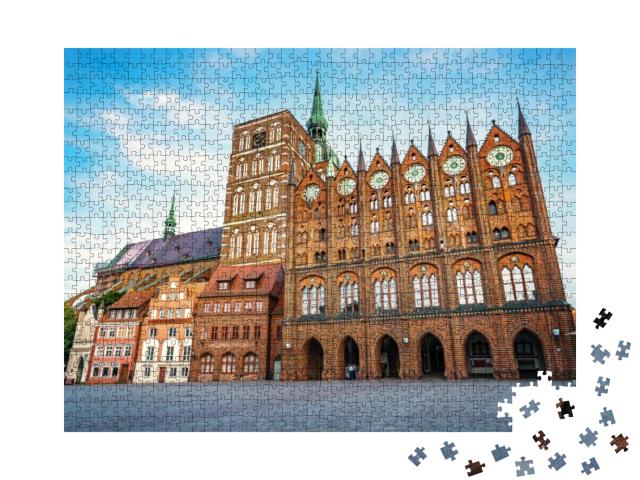 Scenic Panoramic View of Famous Hanseatic City of Stralsu... Jigsaw Puzzle with 1000 pieces