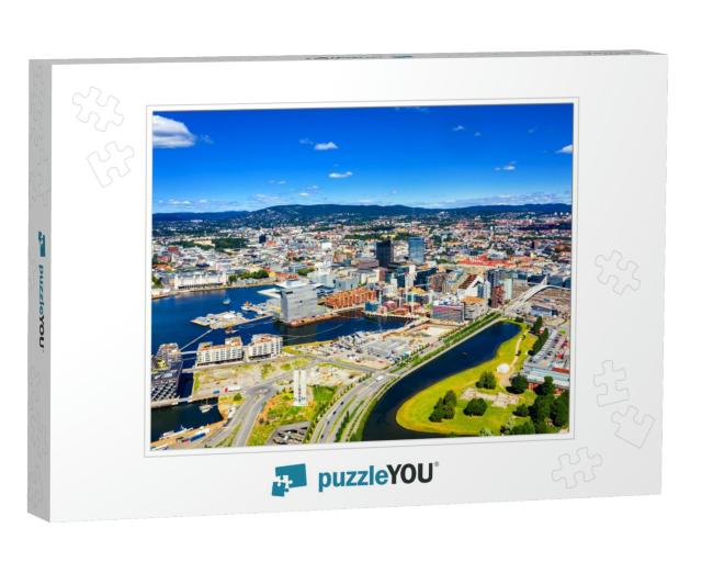 Oslo, Norway. Aerial View of Sentrum Area of Oslo, Norway... Jigsaw Puzzle