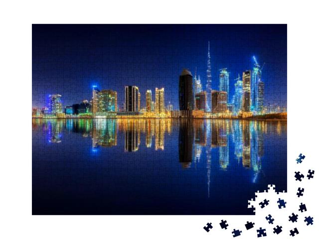 Panoramic View of Dubai Business Bay, Uae... Jigsaw Puzzle with 1000 pieces