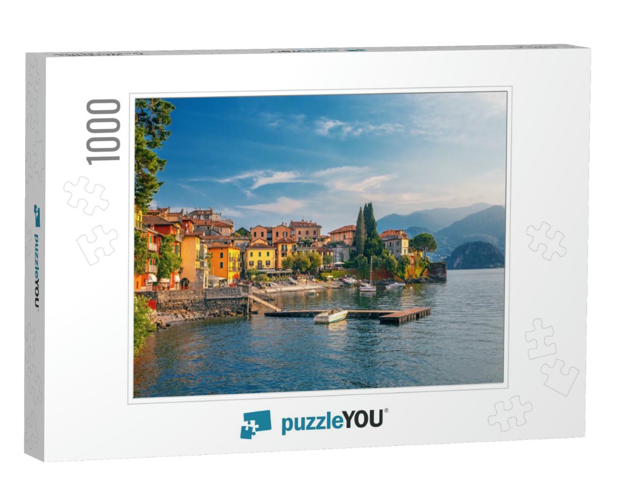 Varenna Scenic Sunset View in Como Lake, Italy... Jigsaw Puzzle with 1000 pieces