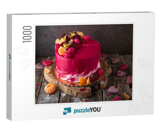 St. Valentines Day, Mothers Day, Birthday Cake. a Festive... Jigsaw Puzzle with 1000 pieces