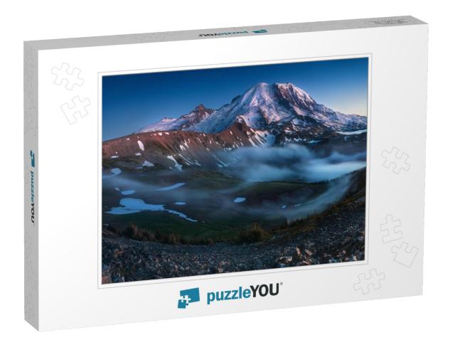 Mount Rainier in the Dusk At Mount Rainier National Park... Jigsaw Puzzle