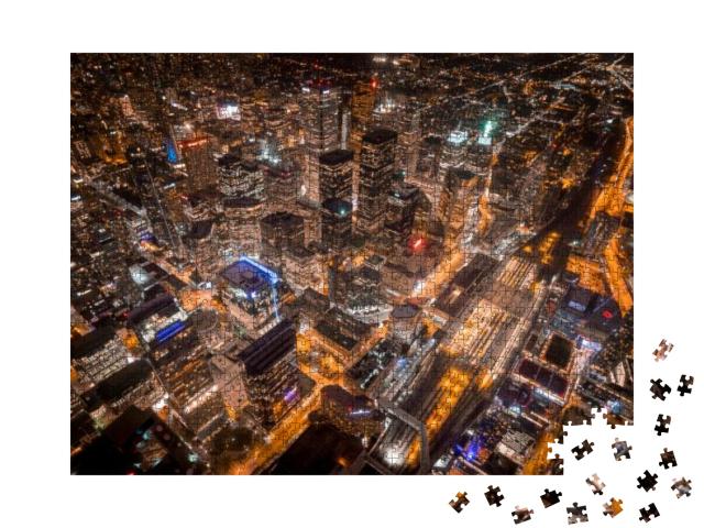 Aerial View of Toronto City At Night... Jigsaw Puzzle with 1000 pieces