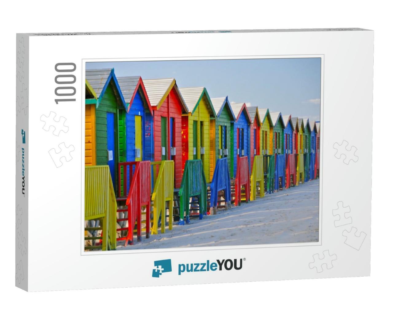Colored Beach Huts, Cape Town, South Africa... Jigsaw Puzzle with 1000 pieces