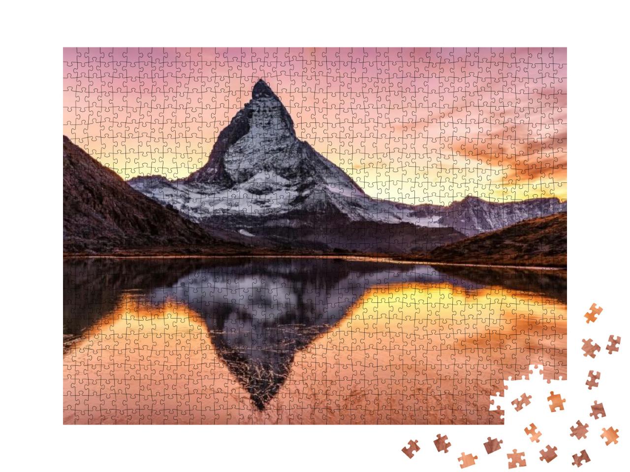 Switzerland, Matterhorn. Epic Sunset View of Matterhorn M... Jigsaw Puzzle with 1000 pieces