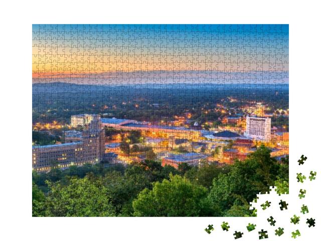 Hot Springs, Arkansas, USA Town Skyline from Above At Dawn... Jigsaw Puzzle with 1000 pieces