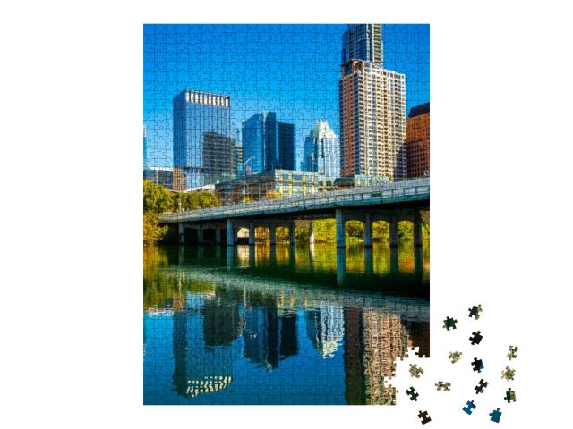 Calm Tranquil Austin Texas Mirrored Reflections Along Lad... Jigsaw Puzzle with 1000 pieces