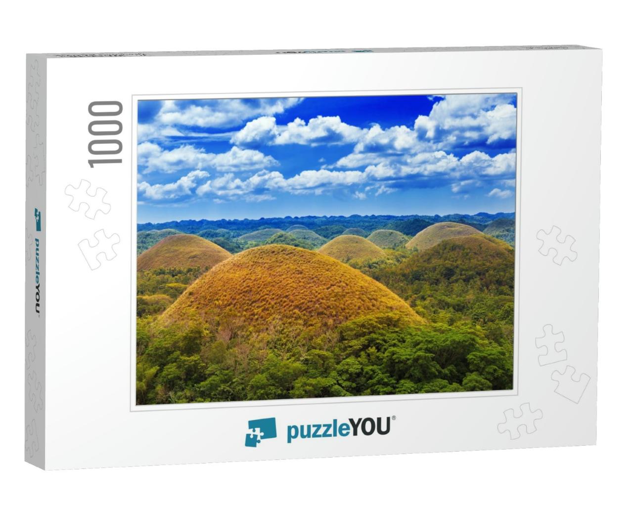 Amazingly Shaped Chocolate Hills on Sunny Day on Bohol Is... Jigsaw Puzzle with 1000 pieces