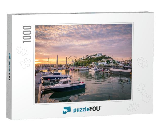 Torquay Harbor At Sunset, Devon, England... Jigsaw Puzzle with 1000 pieces