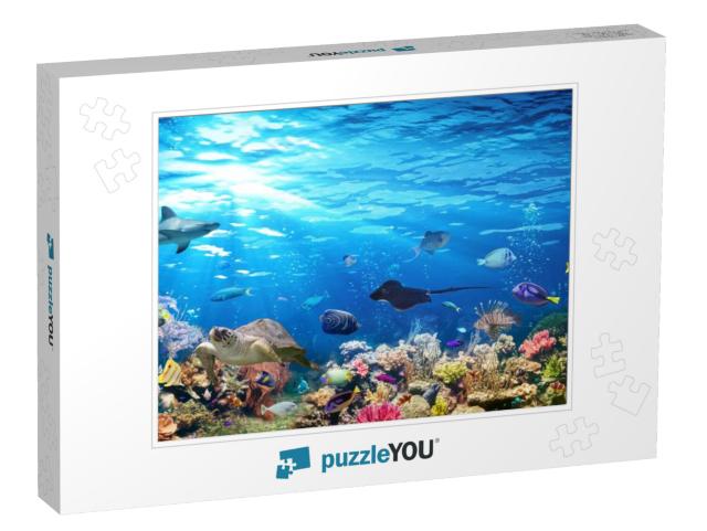 Underwater Scene with Coral Reef & Exotic Fishes... Jigsaw Puzzle