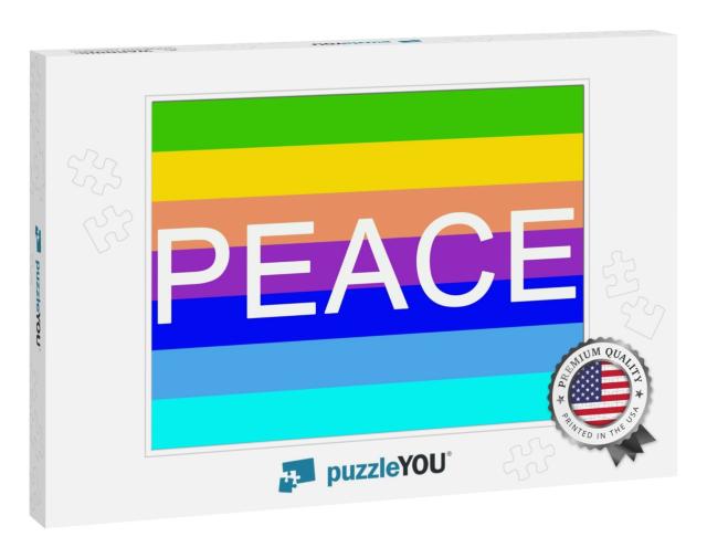 Flag with the Seven Colors of the Rainbow Symbol of Peace... Jigsaw Puzzle