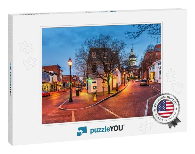 Annapolis, Maryland, USA Downtown Cityscape on Main Street... Jigsaw Puzzle