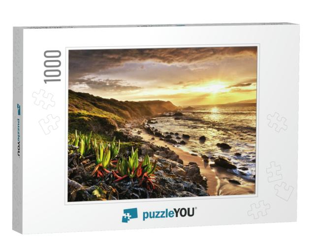 Sunset At Beach, Propriano, Corsica... Jigsaw Puzzle with 1000 pieces