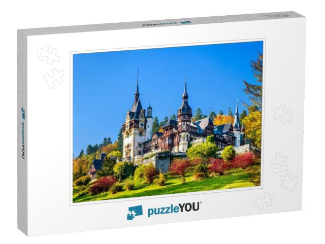 Peles Castle, Romania. Beautiful Famous Royal Castle & Or... Jigsaw Puzzle