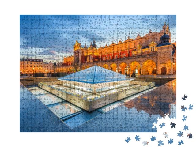 Cloth Hall Sukiennice Building At Night on Main Square of... Jigsaw Puzzle with 1000 pieces